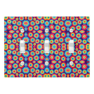 Cute colorful abstract suns patterns light switch cover