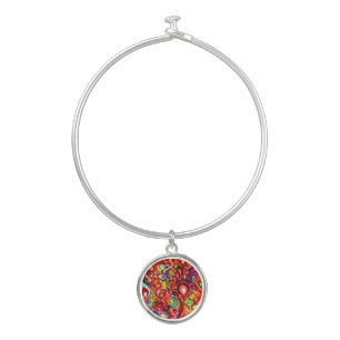 Cute colorful abstract swirl paint bangle bracelet