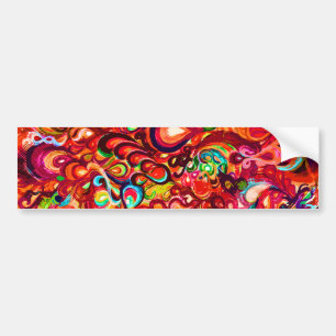 Cute colorful abstract swirl paint bumper sticker
