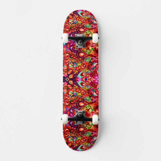 Cute colorful abstract swirl paint Case-Mate iPhon Skateboard (Front)