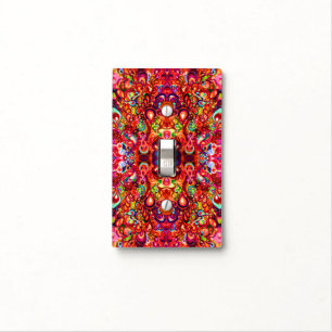 Cute colorful abstract swirl paint light switch cover