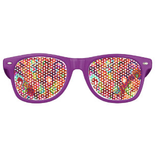 Cute colorful abstract swirl paint retro sunglasses