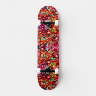 Cute colorful abstract swirl paint skateboard