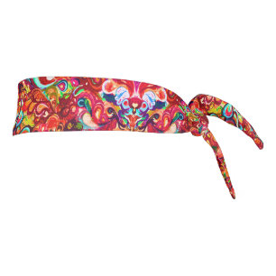 Cute colorful abstract swirl paint tie headband