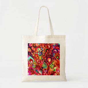 Cute colorful abstract swirl paint tote bag