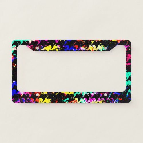 Cute colorful abstract swirl patterns license plate frame