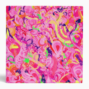 Cute colorful abstract swirls paint 3 ring binder