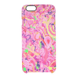 Cute colorful abstract swirls paint clear iPhone 6/6S case