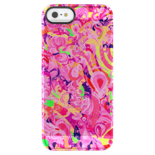Cute colorful abstract swirls paint clear iPhone SE/5/5s case