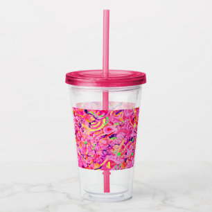 Cute colorful abstract swirls painting acrylic tumbler