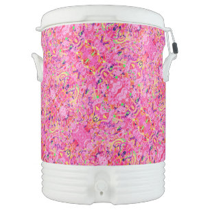 Cute colorful abstract swirls painting beverage cooler