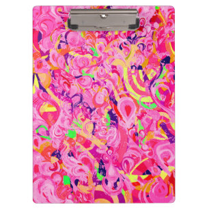 Cute colorful abstract swirls painting clipboard