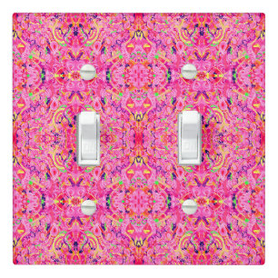 Cute colorful abstract swirls painting light switch cover