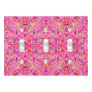 Cute colorful abstract swirls painting light switch cover