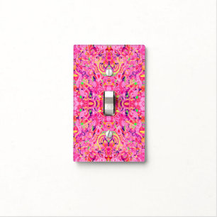 Cute colorful abstract swirls painting light switch cover