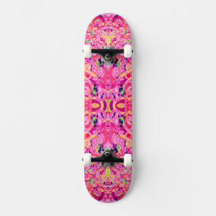 Cute colorful abstract swirls painting skateboard
