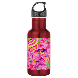Cute colorful abstract swirls painting stainless steel water bottle