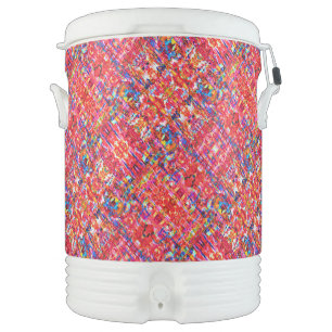 Cute colorful abstract waves painting beverage cooler