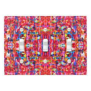 Cute colorful abstract waves painting light switch cover