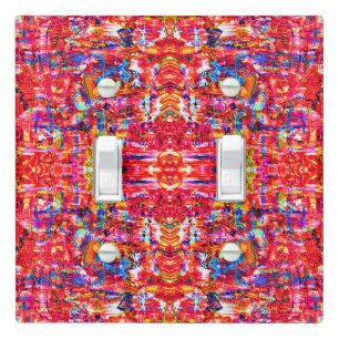 Cute colorful abstract waves painting light switch cover
