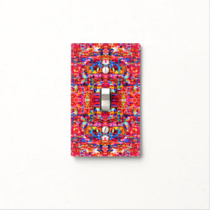 Cute colorful abstract waves painting light switch cover