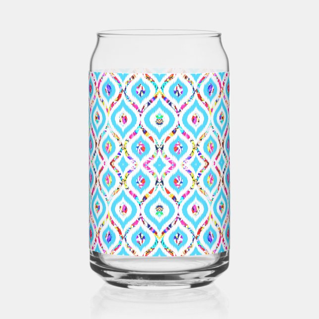 Cute colorful abstract zigzag patterns can glass (Front)