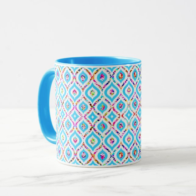 Cute colorful abstract zigzag patterns mug (Front Left)