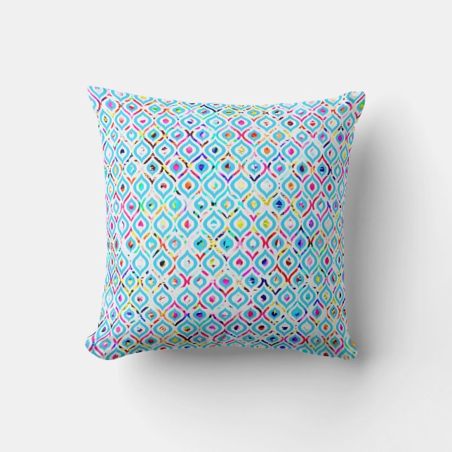 Cute colorful abstract zigzag patterns throw pillow (Front)
