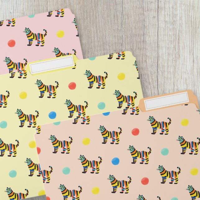 Cute Colorful Adorable Tiger Cat Lover File Folder (Creator Uploaded)