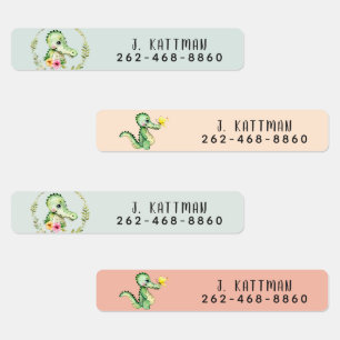 Cute Colorful Alligator School Daycare Labels