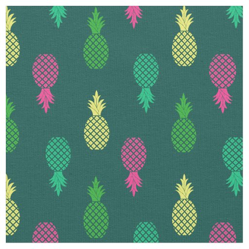Cute Colorful and Tropical Pineapple Pattern Fabric