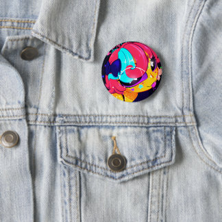 Cute Colorful Anime Girl Button