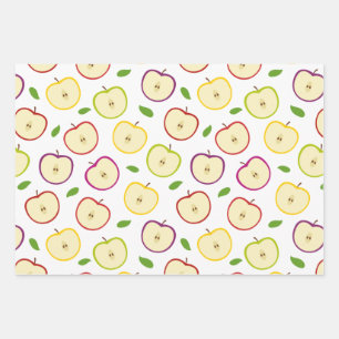 Cute Colorful Apple Pattern Wrapping Paper Sheets