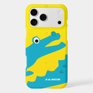 Cute Colorful Aqua and Yellow Alligator iPhone 17 Pro Max Case