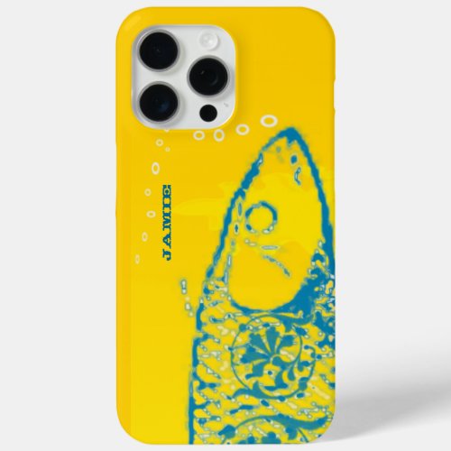 Cute Colorful Aqua and Yellow Fish iPhone 15 Pro Max Case