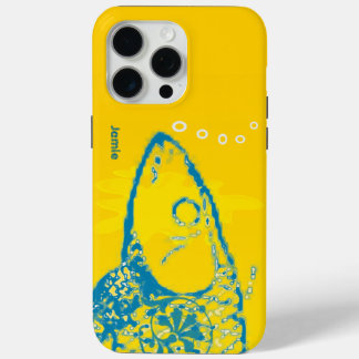 Cute Colorful Aqua and Yellow Fish iPhone 15 Pro Max Case