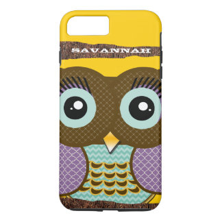Cute Colorful Aqua Coral Owl iPhone 8 Plus/7 Plus Case