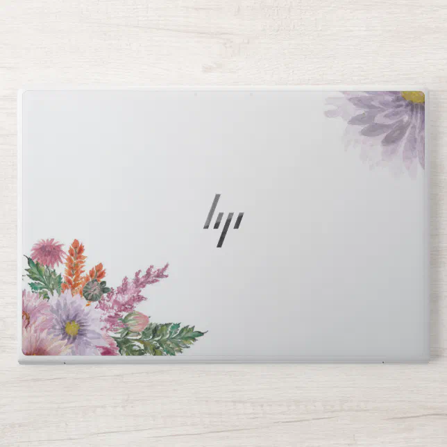 Cute Colorful art flowers on White EliteBook HP Laptop Skin | Zazzle
