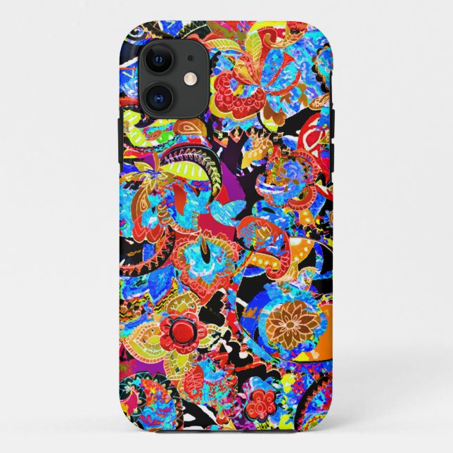 Cute colorful artistic flowers patterns Case-Mate iPhone case (Back)