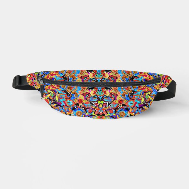 Cute colorful artistic flowers patterns fanny pack (Front)