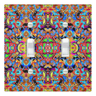 Cute colorful artistic flowers patterns light switch cover