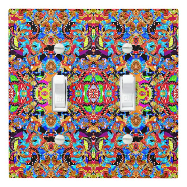 Cute colorful artistic flowers patterns light switch cover (In Situ)