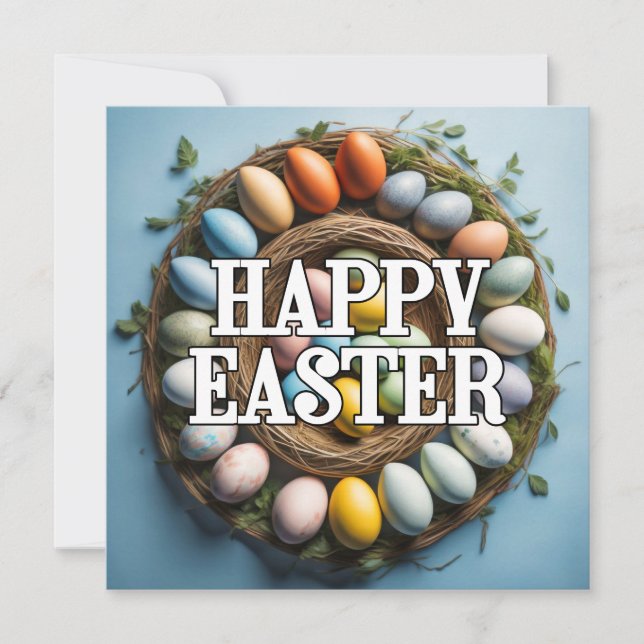 Cute Colorful Artsy Easter Egg Collage Card (Front)