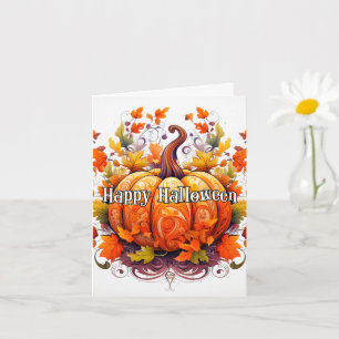 Cute Colorful Autumn Harvested Pumpkin Card
