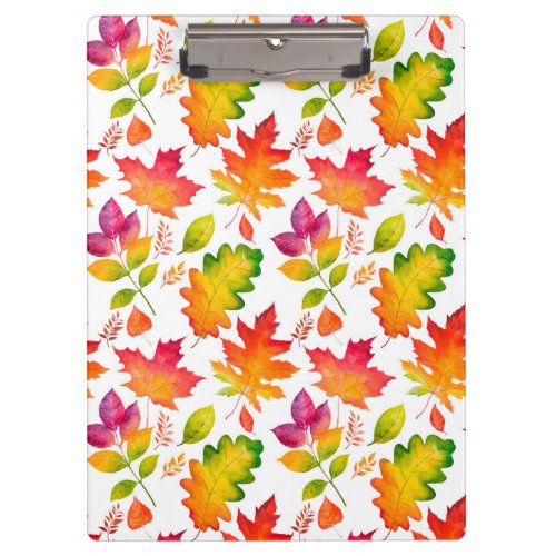 Cute Colorful Autumn Leaves Pattern Clipboard