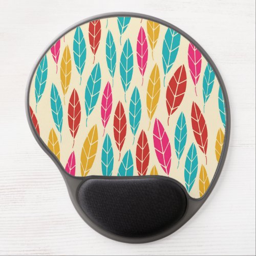 Cute colorful autumn leaves pattern gel mouse pad