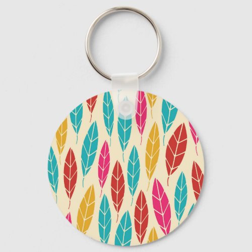 Cute colorful autumn leaves pattern keychain