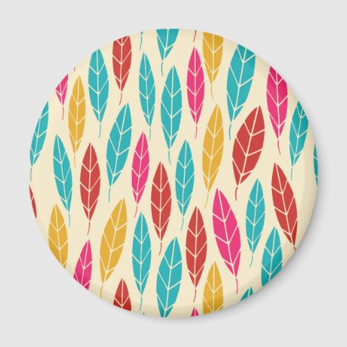 Cute colorful autumn leaves pattern magnet