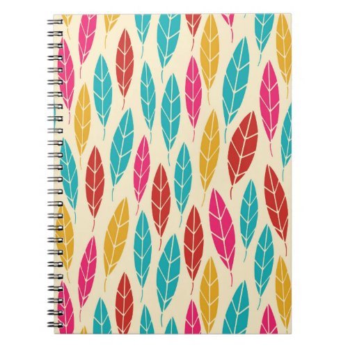 Cute colorful autumn leaves pattern notebook