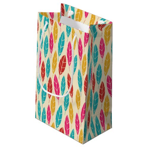 Cute colorful autumn leaves pattern small gift bag